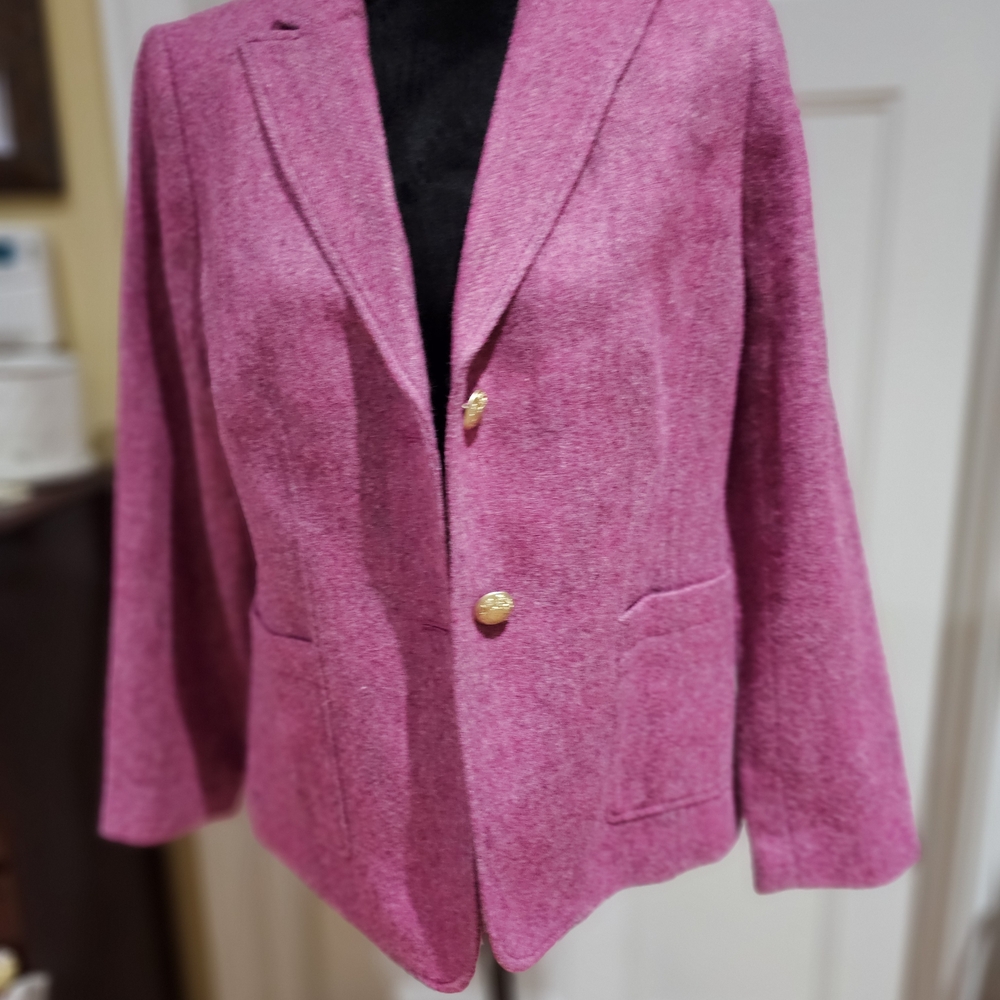 Talbots Fuchsia Blazer with Gold Buttons, NWT - Size 12P